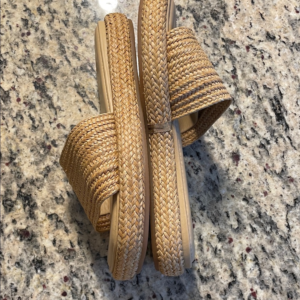 Vince Beige Woven Slide Sandals - Picture 5 of 5